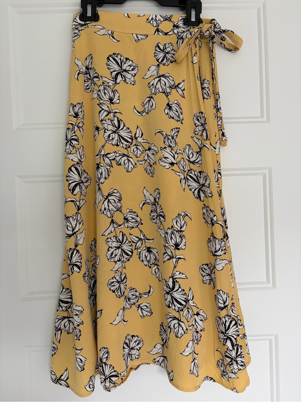 H&M Yellow Floral Wrap Skirt